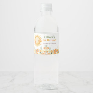 First Trip Around the Sun Birthday Water Bottle Label