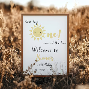 First Trip Around The Sun Birthday Welcome Sign