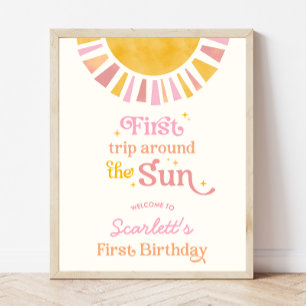 First Trip Around the Sun Birthday Welcome Sign