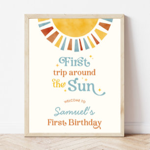 First Trip Around the Sun Birthday Welcome Sign