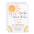 First Trip Around the Sun Boho Birthday Invitation