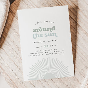 First Trip Around the Sun Boho Boys 1st Birthday Invitation