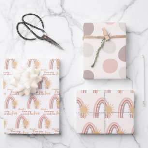 First Trip Around The Sun Boho Custom Wrapping Paper Sheet