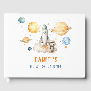 First Trip Around The Sun Boy Birthday Guest Book