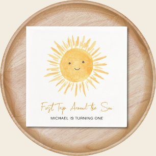 First Trip Around The Sun Boys 1st Birthday Party Napkin