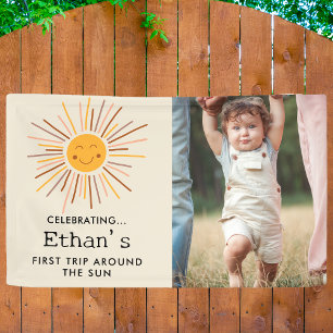 First Trip Around The Sun Custom 1st Birthday Boho Banner