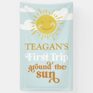 First Trip Around the Sun First Birthday Custom Banner