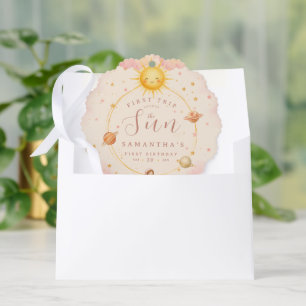 First Trip Around the Sun First Birthday Girl Tree Decoration Card