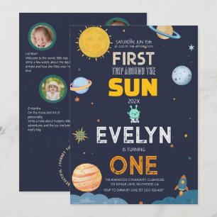 First Trip Around the Sun First Birthday Invitation