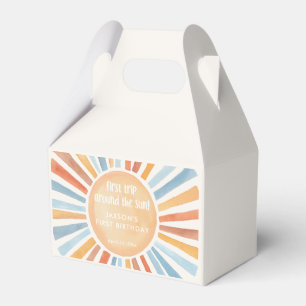 First trip around the sun first birthday party favour box