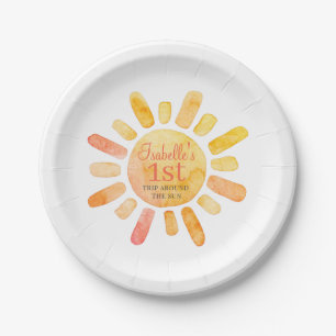 First Trip Around The Sun First Birthday Party Paper Plate