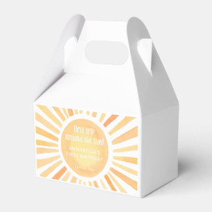 First trip around the sun gender neutral yellow favour box