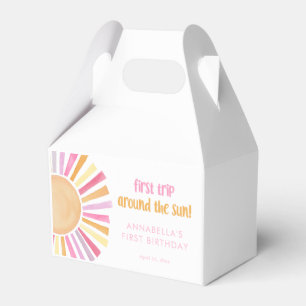 First trip around the sun girls 1st birthday favour box