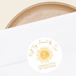 First Trip Around The Sun Girl's Birthday Classic Round Sticker