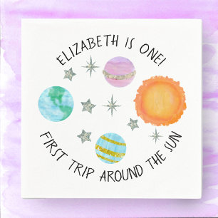 First Trip Around The Sun Girl's Birthday  Napkin