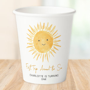 First Trip Around The Sun Girl's Birthday Party Paper Cups