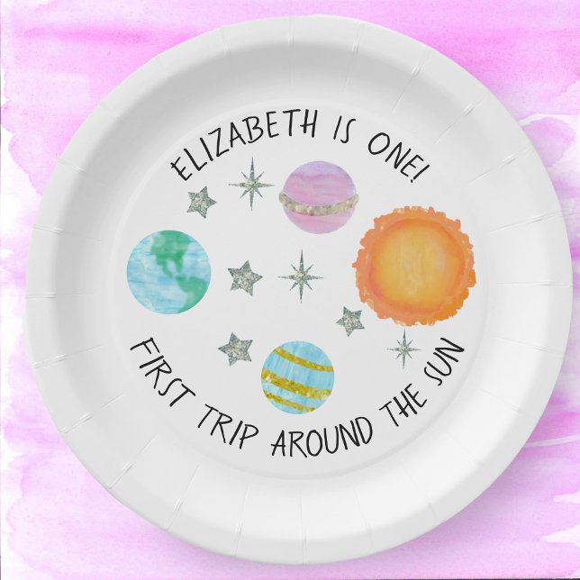 First Trip Around The Sun Girl's Birthday Plates (Creator Uploaded)