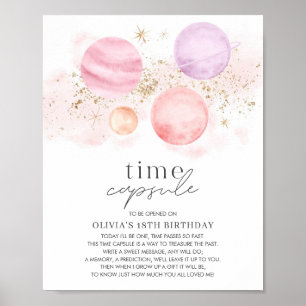 First Trip Around The Sun Girls Time Capsule Poster