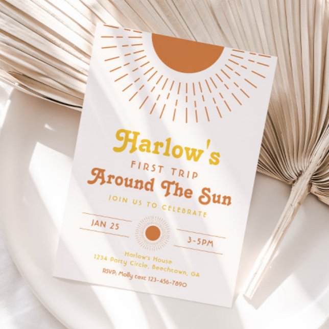 First Trip Around The Sun Invitation | Boho (Creator Uploaded)