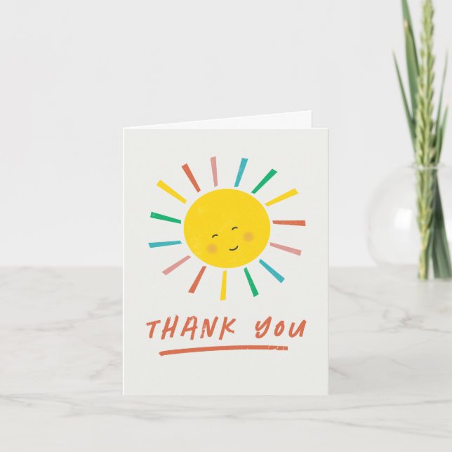 First Trip Around the Sun Kids Birthday  Thank You Card (Front)