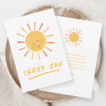 First Trip Around the Sun Kids Birthday  Thank You Card<br><div class="desc">A First Trip Around the Sun Kids 1st Birthday Party Thank You Card with cute sun and modern design. Click the edit button to customise this design with your details.</div>