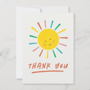 First Trip Around the Sun Kids Birthday  Thank You Card