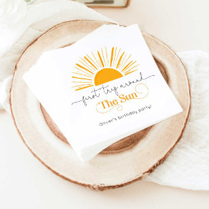 First trip around the sun minimal birthday napkin