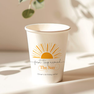 First trip around the sun minimal birthday paper cups