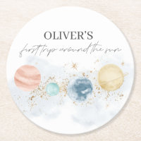 First Trip Around the Sun Paper Coasters