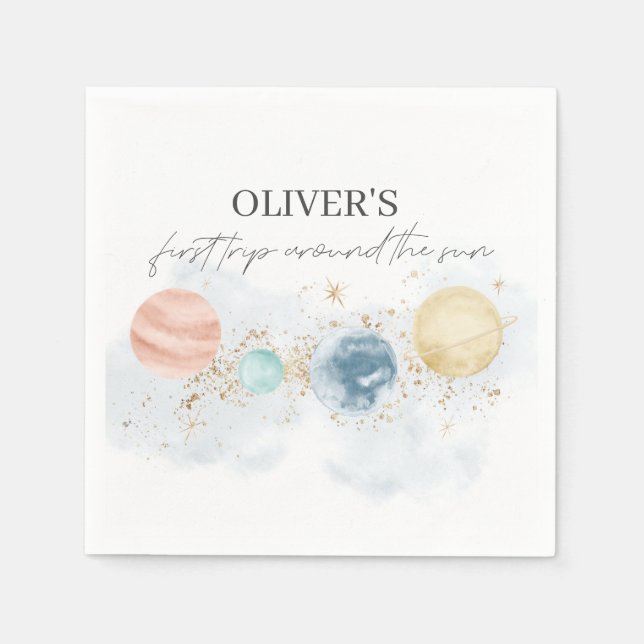 First Trip Around the Sun Paper Napkins (Front)