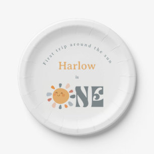 First trip around the sun paper plate