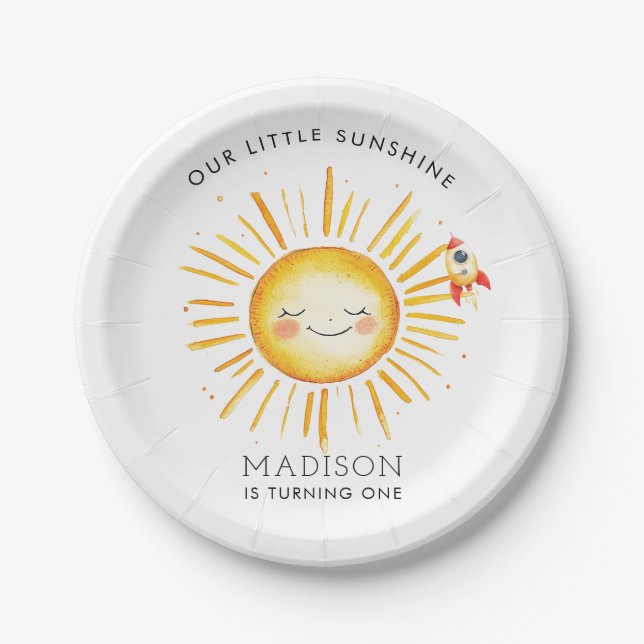 First Trip Around The Sun Paper Plate (Front)