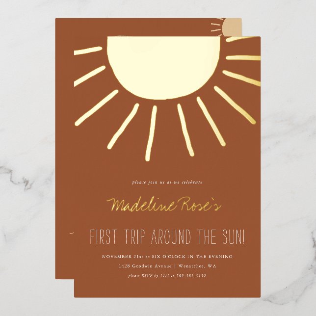First Trip Around The Sun | Photo Birthday   (Front/Back)