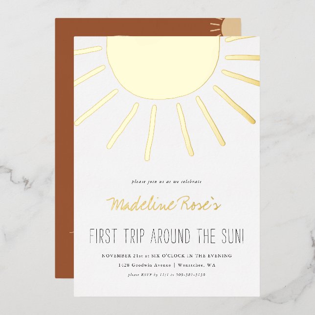 First Trip Around The Sun | Photo Birthday  (Front/Back)