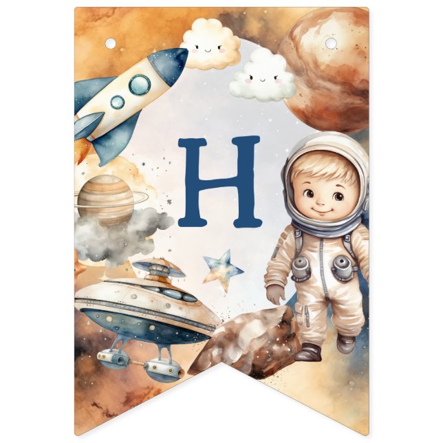 First Trip Around the Sun Space 1st Birthday Bunting (Second Flag)