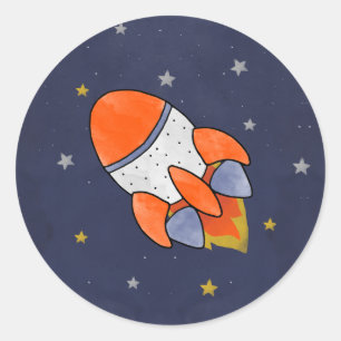 First Trip Around the Sun Space 1st Birthday  Classic Round Sticker