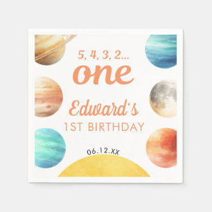 First Trip Around The Sun Space 1st Birthday Napkin
