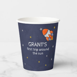 First Trip Around the Sun Space 1st Birthday  Paper Cups