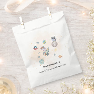First Trip Around the Sun space animals Birthday  Favour Bags