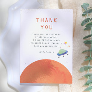 First Trip Around The Sun Space Boy Birthday Thank You Card