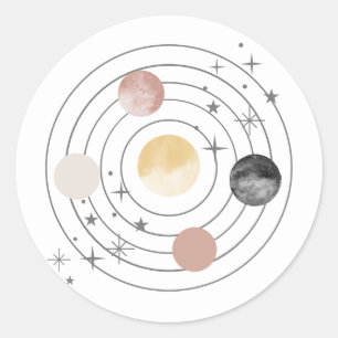 First Trip Around The Sun Space Classic Round Sticker