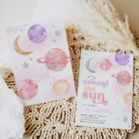 First Trip Around the Sun Space Invitation