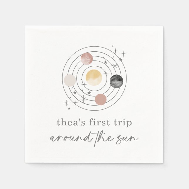 First Trip Around The Sun Space Napkin (Front)