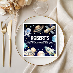 First Trip Around the Sun Space Napkins