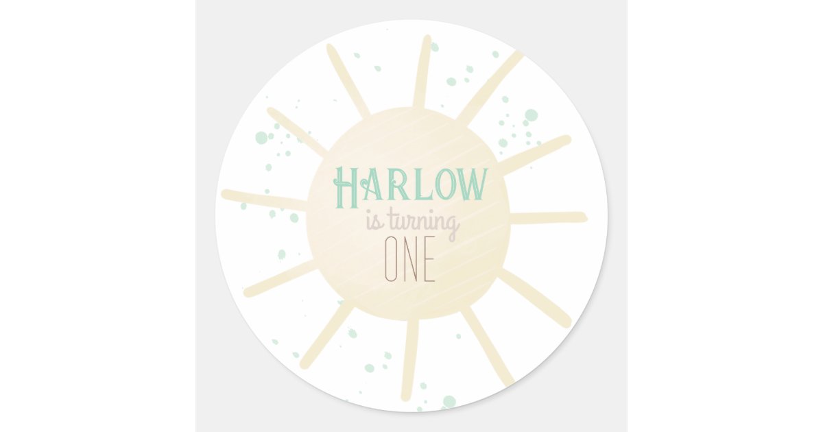First Trip Around The Sun Turning One 1st Birthday Classic Round ...