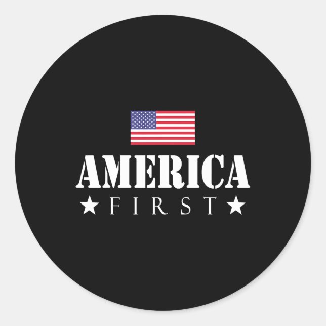 First Trump 2024 America First  Classic Round Sticker (Front)