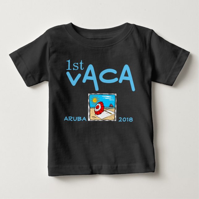 first vacation personalised baby T-Shirt (Front)