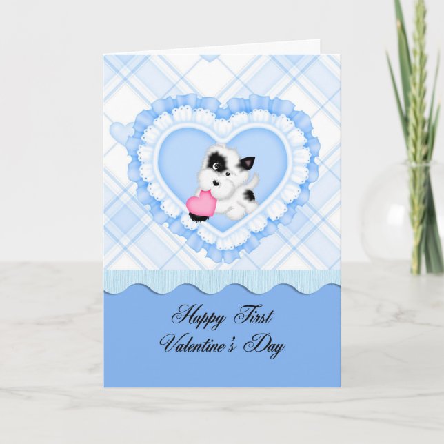 First Valentine Grandson Holiday Card (Front)