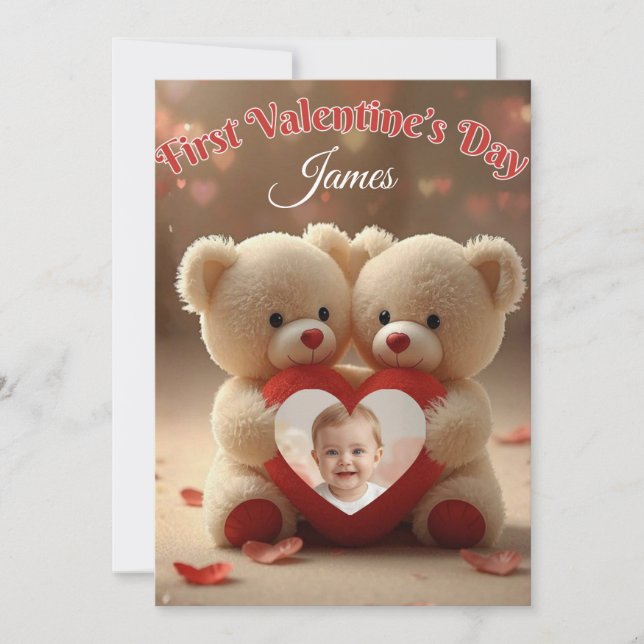 First Valentine’s Day Baby Card for Kids & Familie (Front)