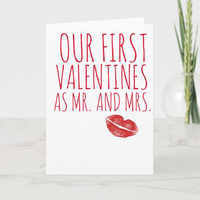 FIRST VALENTINES AS MR. AND MRS. LOVE KISS HOLIDAY CARD (Front)